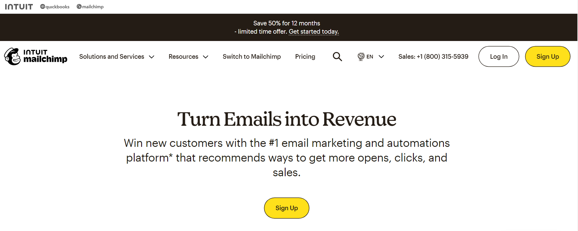 Mailchimp Home Page