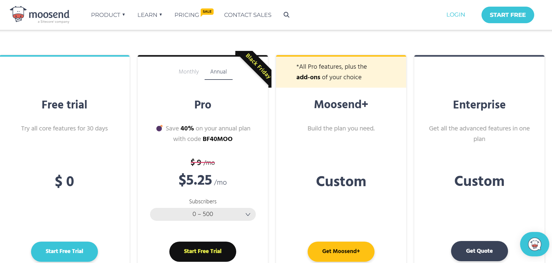 Moosend Pricing