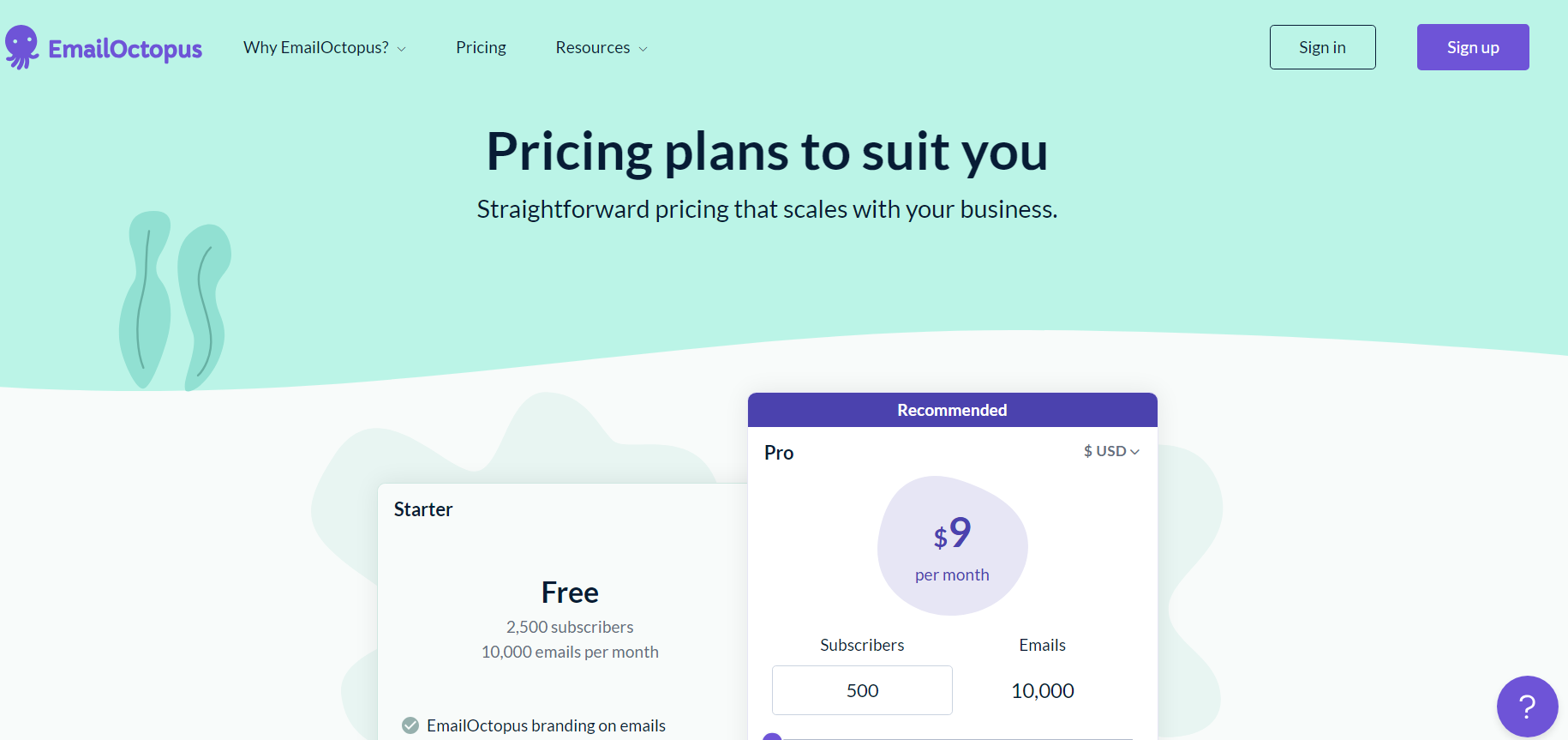 EmailOctopus Pricing