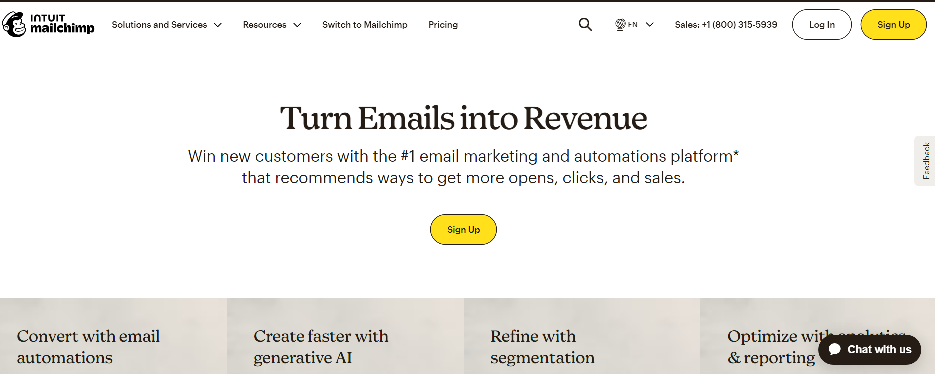 Mailchimp Home Page