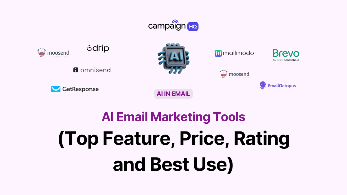 15 AI Email Marketing Tools For 2025(Top Feature, Price, Rating  and Best Use)