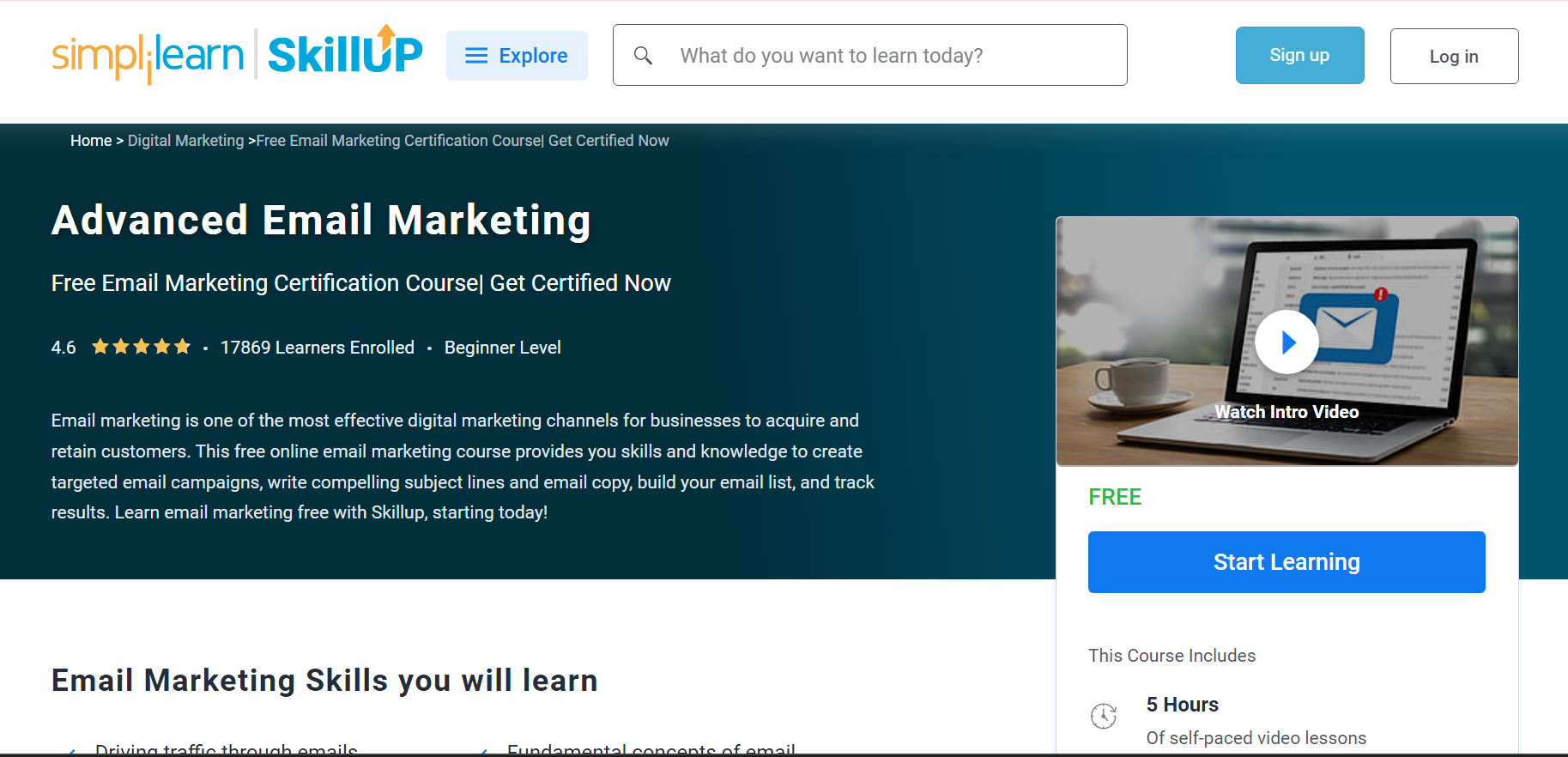 Simplilearn Course to Learn Email Marketing