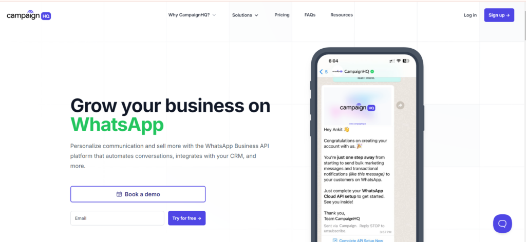 Grow your business on Campaignhq WhatsApp