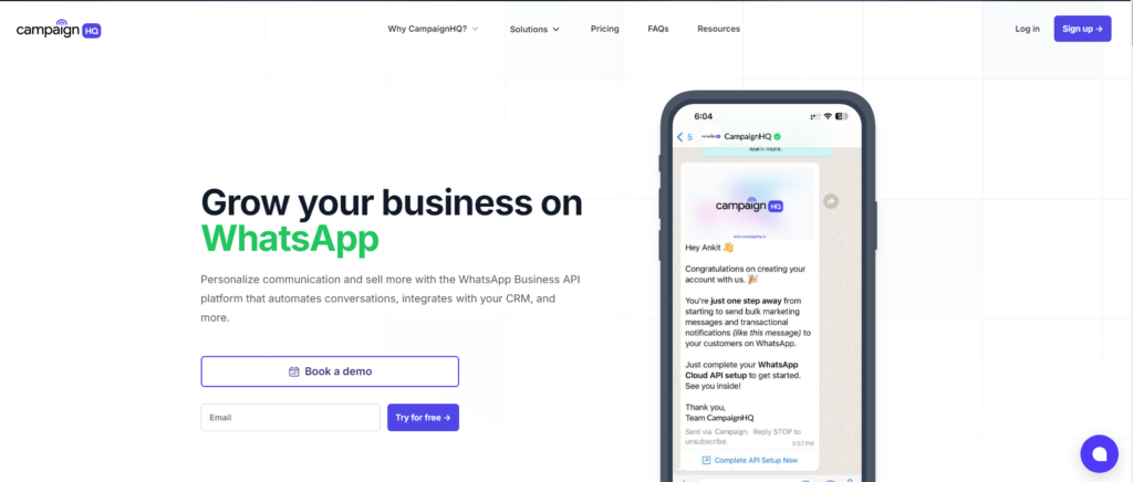 WhatsApp Business API by CampaignHQ pricing