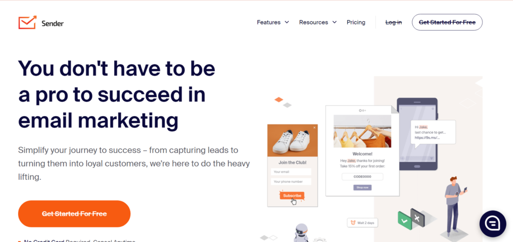 Sender home page