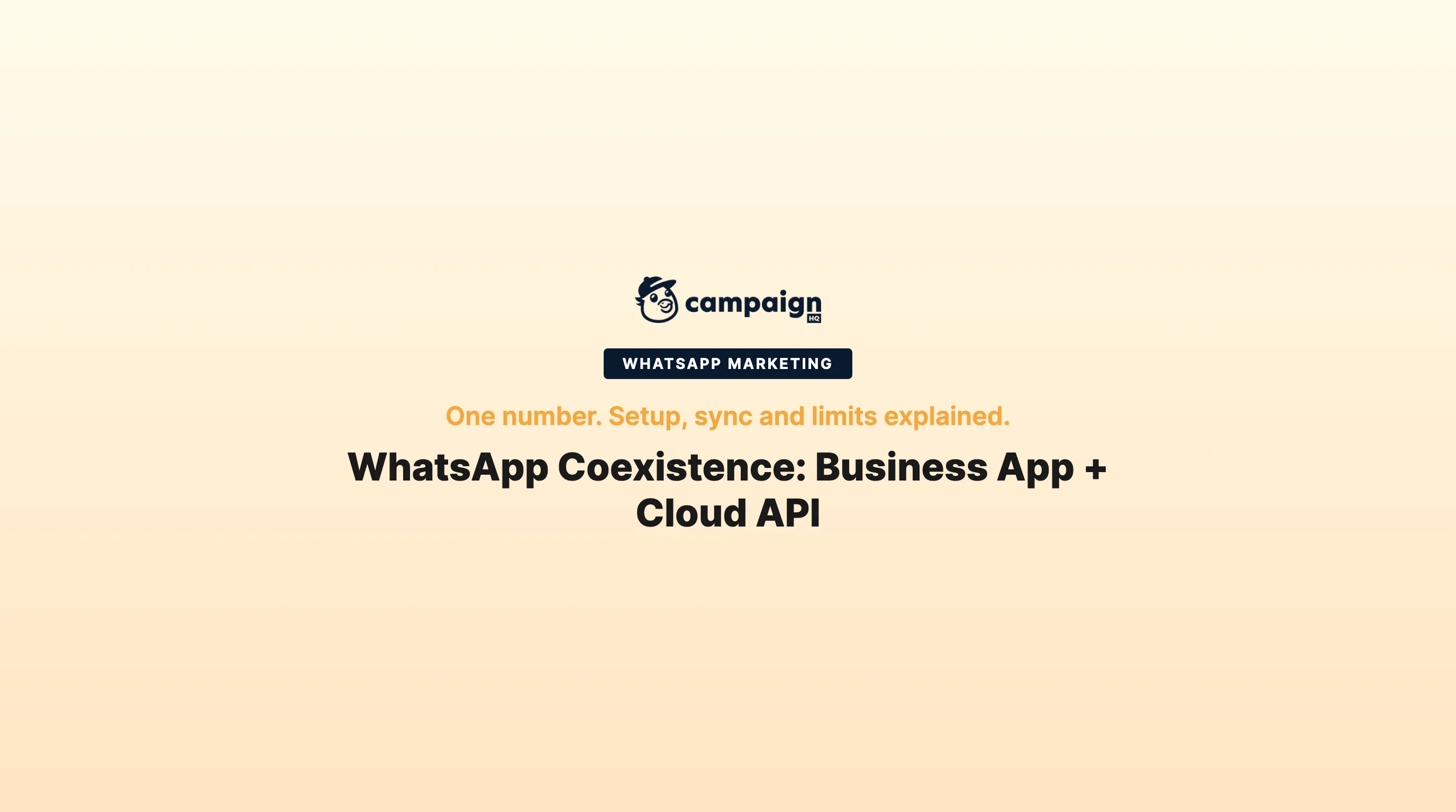 WhatsApp coexistence with the Business app and Cloud API on one number