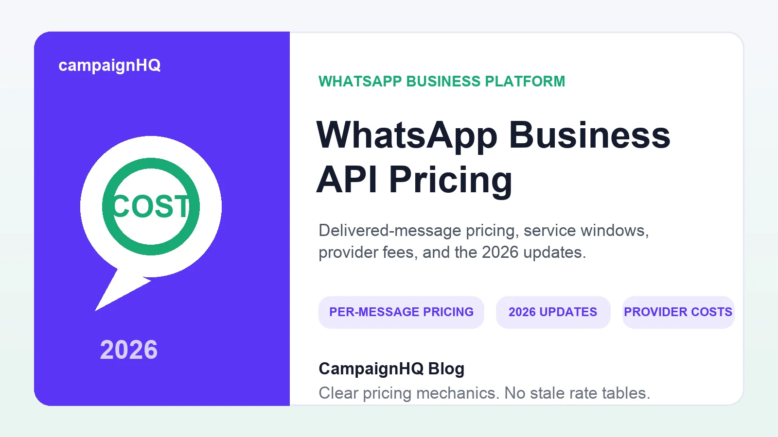 How WhatsApp Business API pricing works in 2026